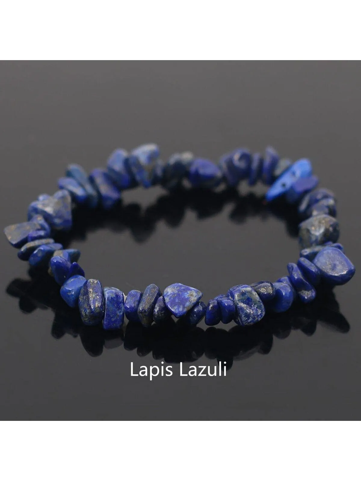 Labradorite Irregular Natural Gemstone Bracelet Stretch Chip Beads Bracelets