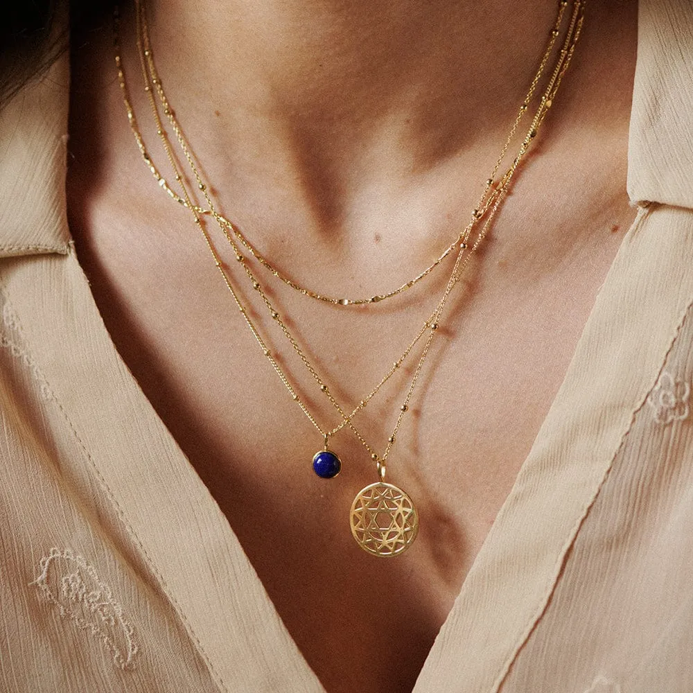 Lapis Healing Stone Necklace 18ct Gold Plate