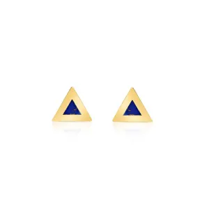 Lapis Inlay Triangle Studs