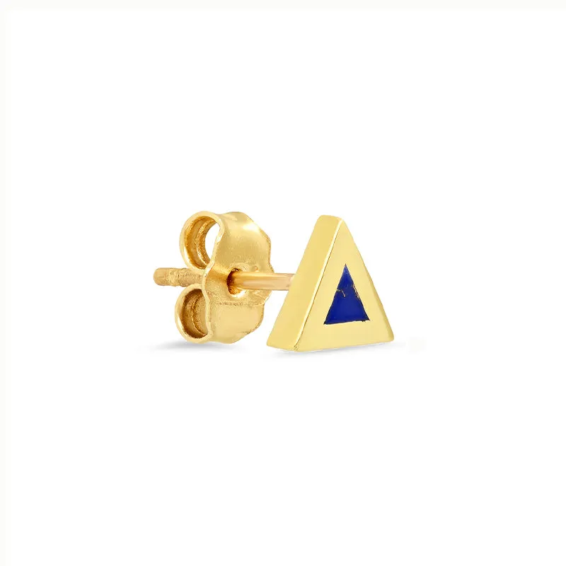 Lapis Inlay Triangle Studs