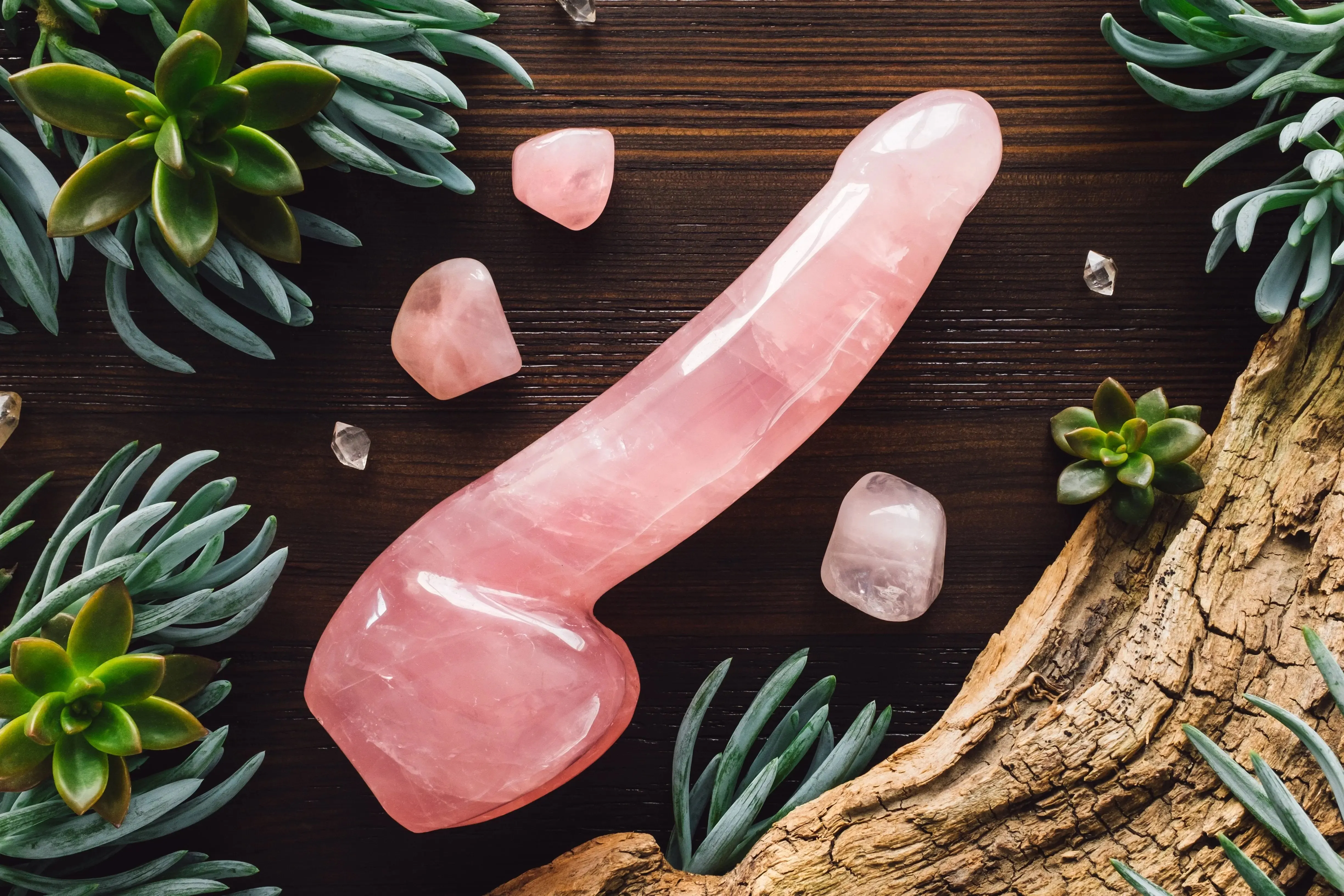 Large Rose Quartz Dildo