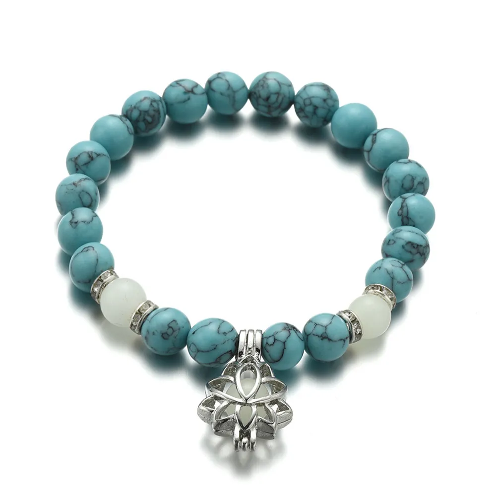 Luminous Lotus Natural Stone Bracelet