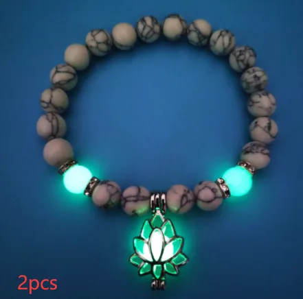 Luminous Lotus Natural Stone Bracelet