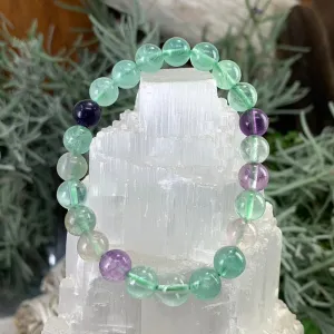 Mala Fluorite Bracelet With Velvet Pouch