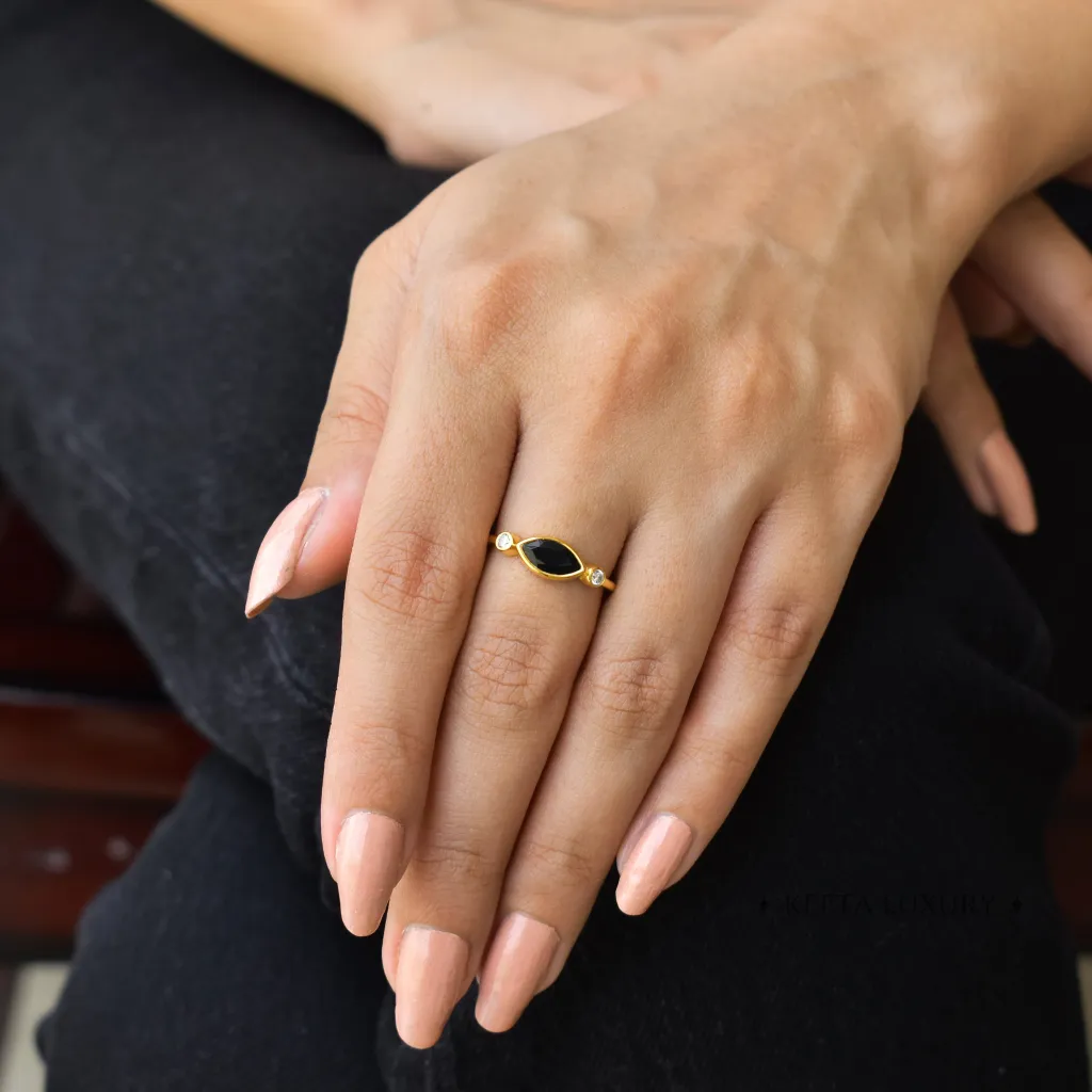 Marquise Delight - Onyx Ring