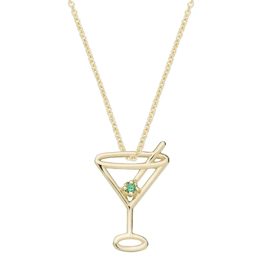 Martini Esmeralda Necklace in Yellow Gold with Emerald