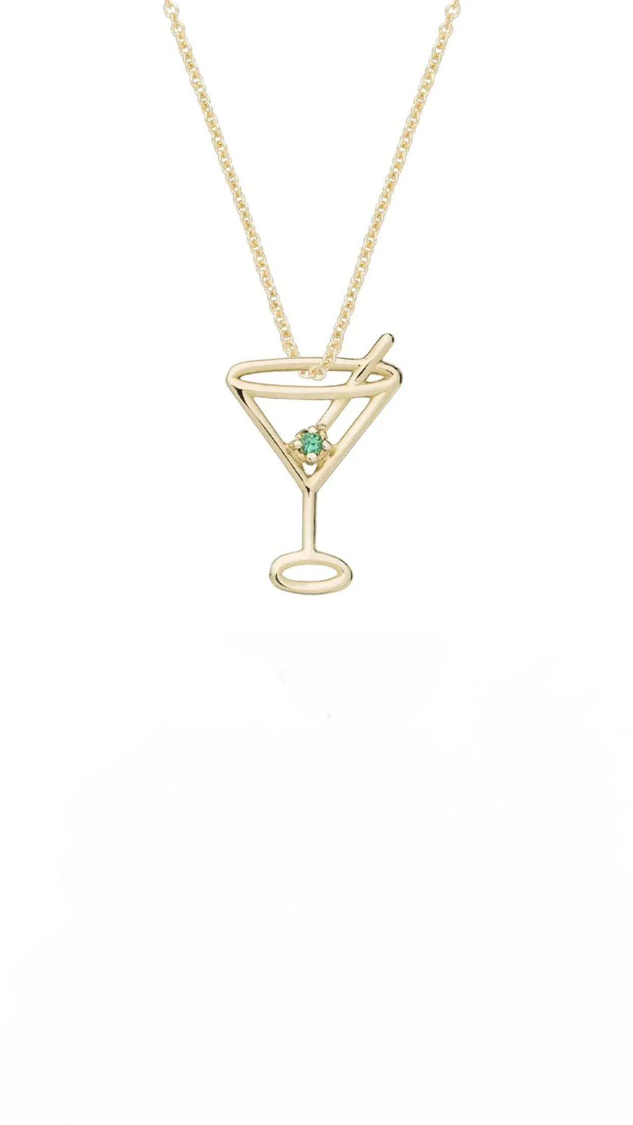 Martini Esmeralda Necklace in Yellow Gold with Emerald