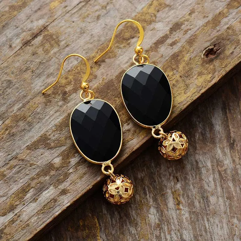 Mirri Black Onyx Dangle Earrings