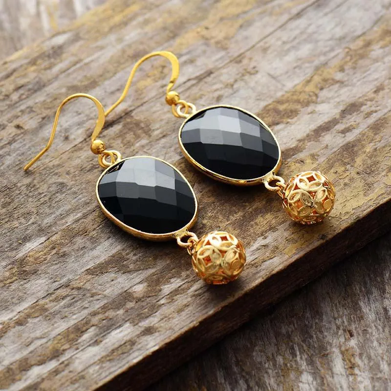 Mirri Black Onyx Dangle Earrings