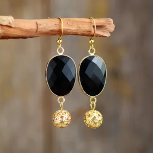 Mirri Black Onyx Dangle Earrings