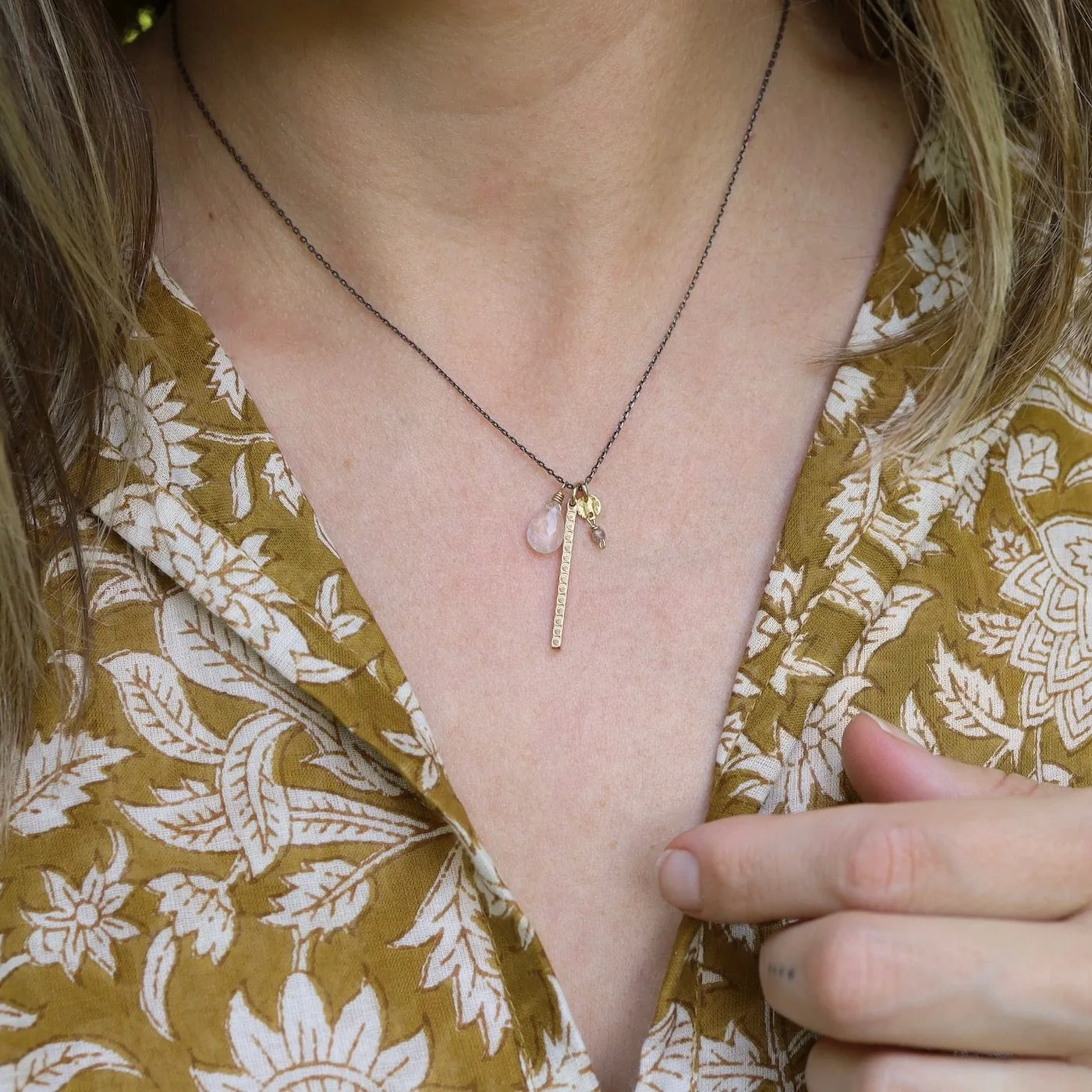 Moonstone Cluster Necklace