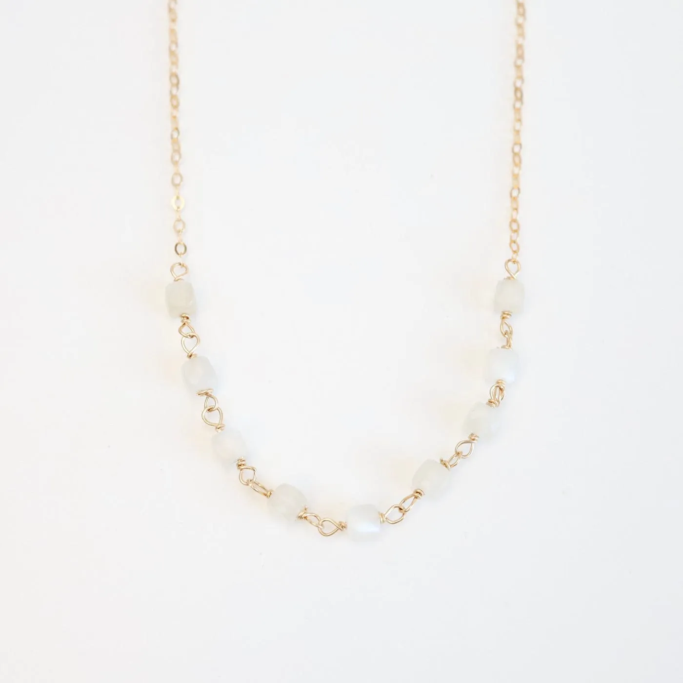 Moonstone Handmade Bead Chain Necklace