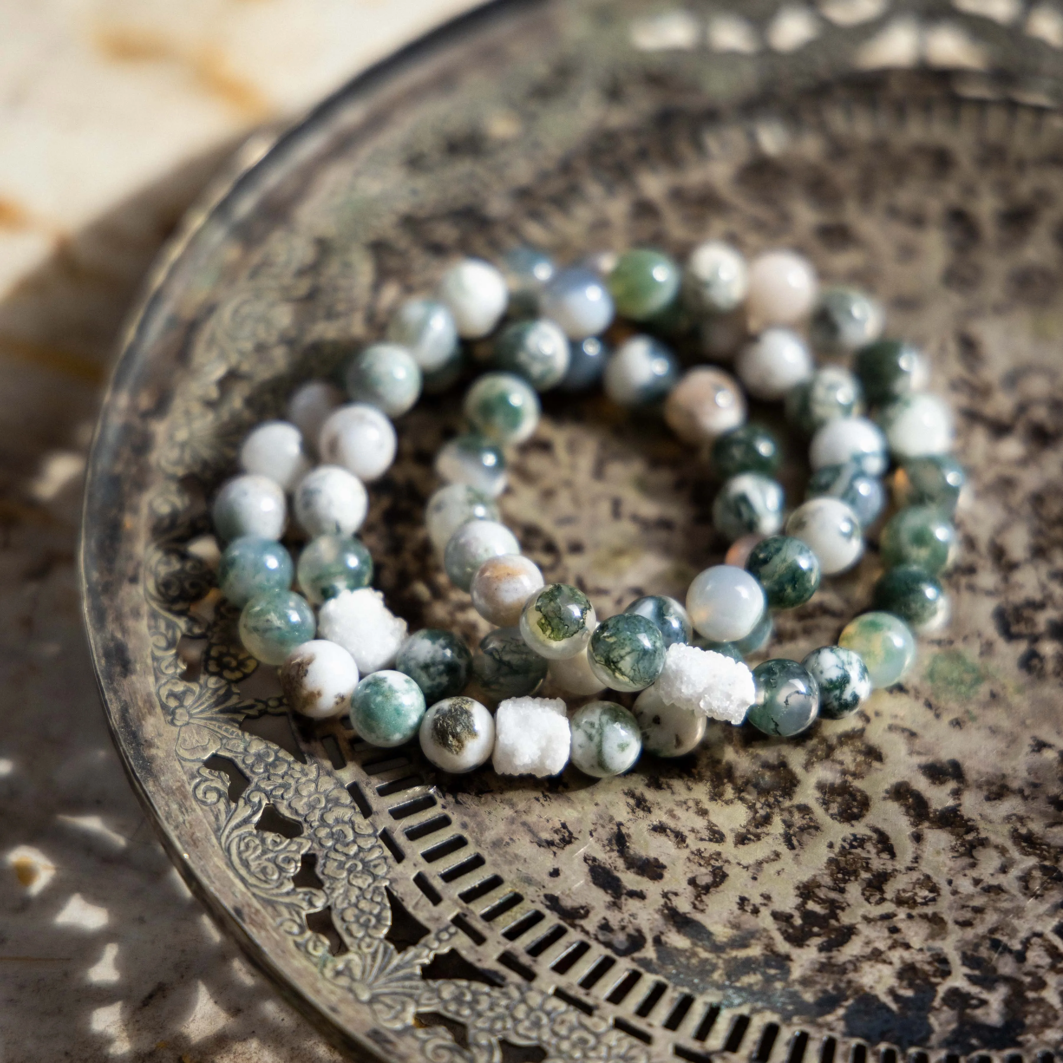 Moss Agate Crystal Bracelet