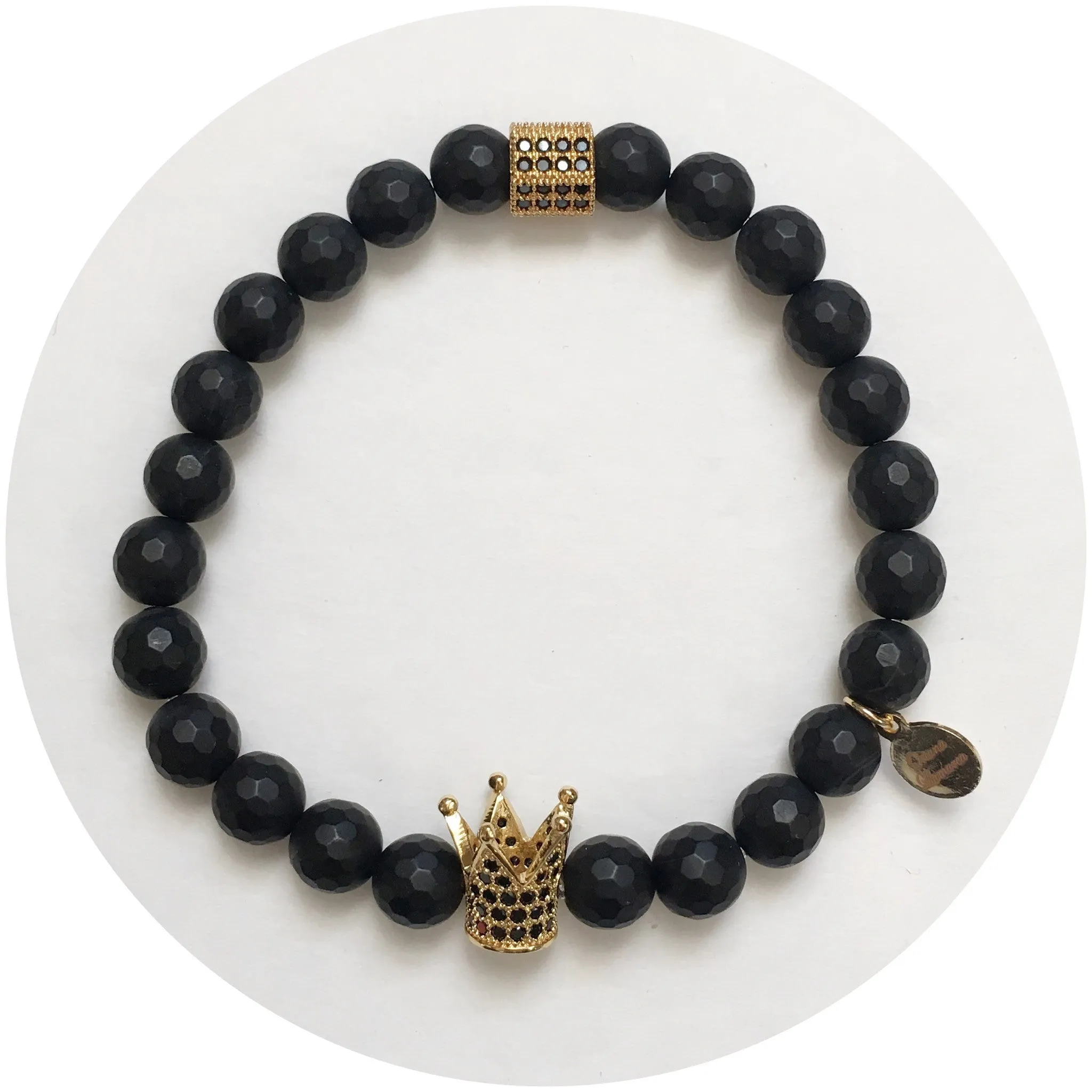 Nate B. Mens Matte Black Onyx with Pavè Royalty Crown