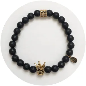 Nate B. Mens Matte Black Onyx with Pavè Royalty Crown