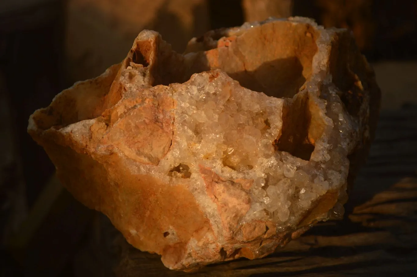 Natural Golden Limonite Quartz Vug Specimen x 1 From Zambia