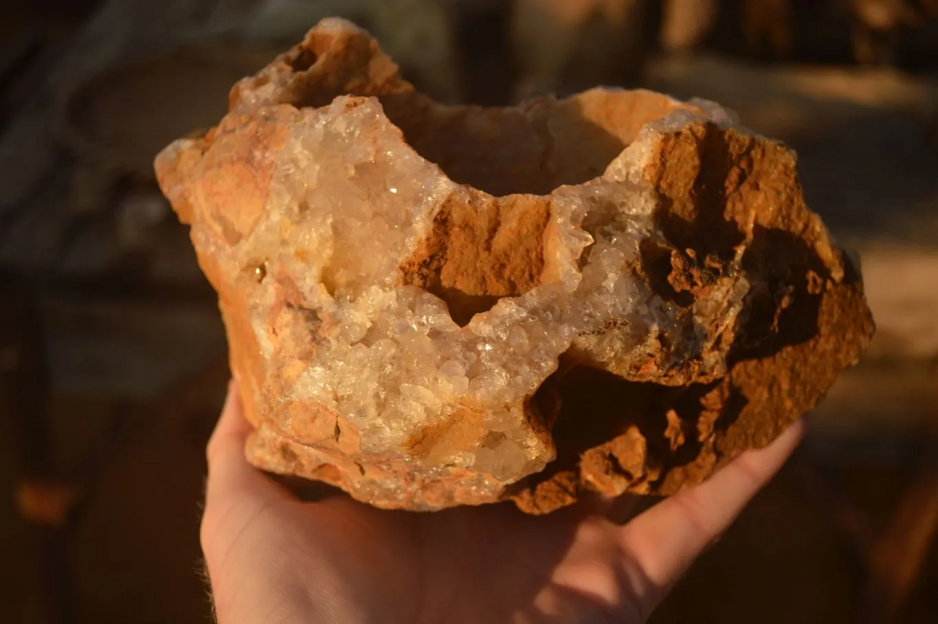 Natural Golden Limonite Quartz Vug Specimen x 1 From Zambia