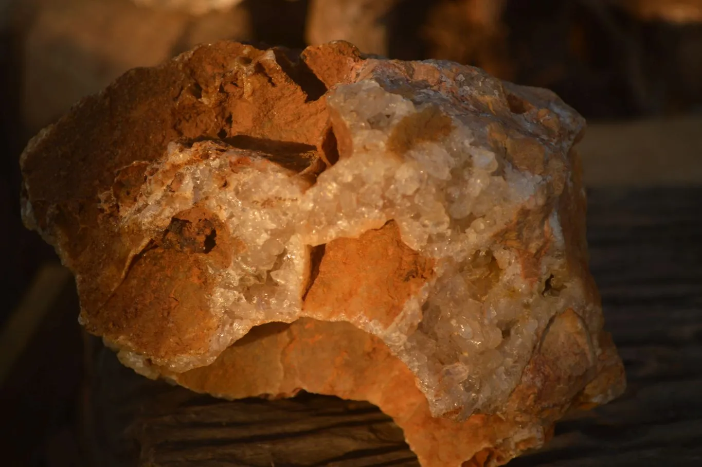 Natural Golden Limonite Quartz Vug Specimen x 1 From Zambia