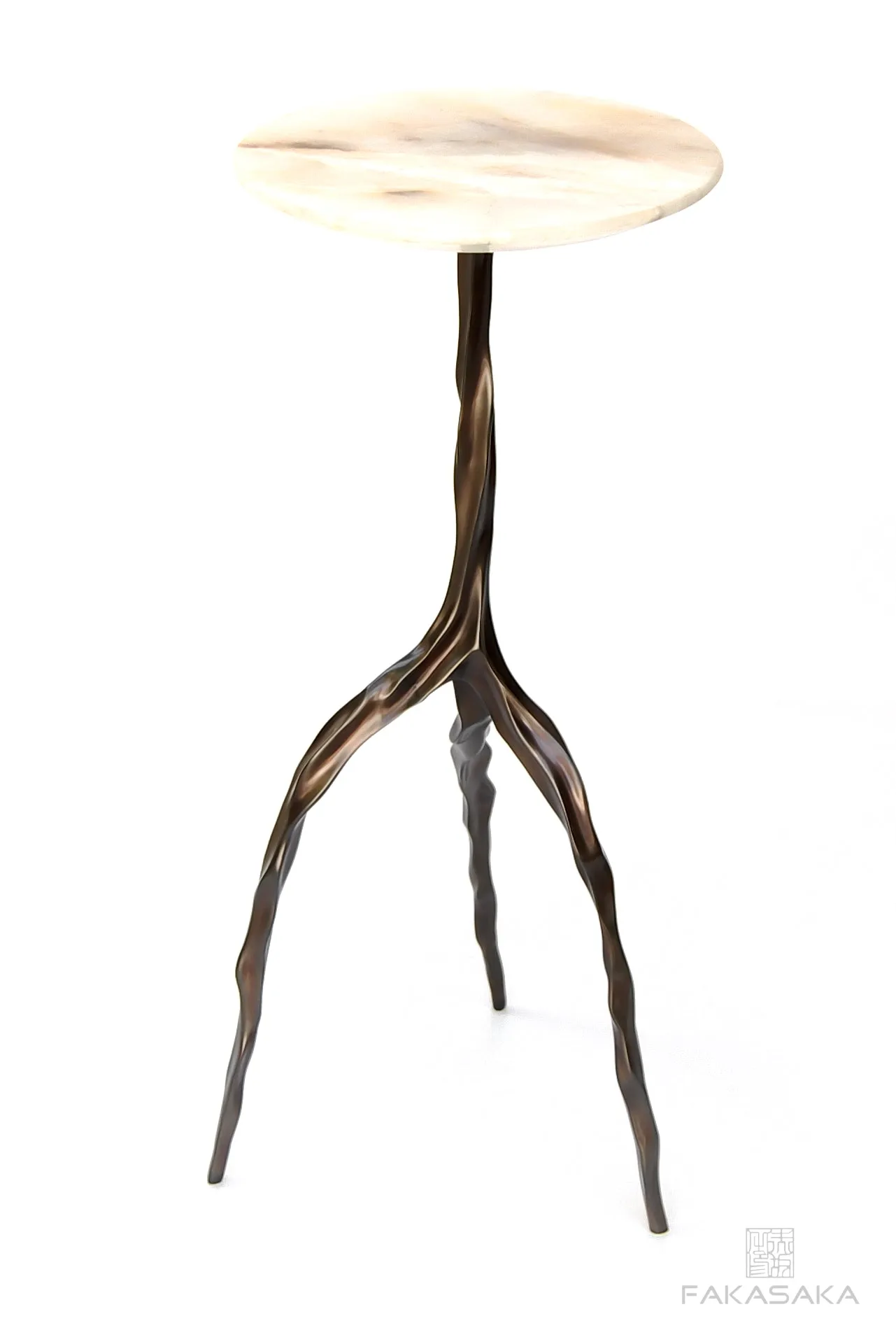 NINA DRINK TABLE<br><br>ONYX<br>BLACKBROWN BRONZE