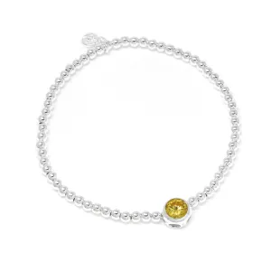 November Mini Baby Birthstone Bracelet - Sterling Silver