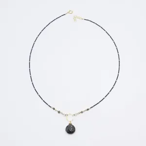 Oxidized Sterling Silver Labradorite Drop Necklace