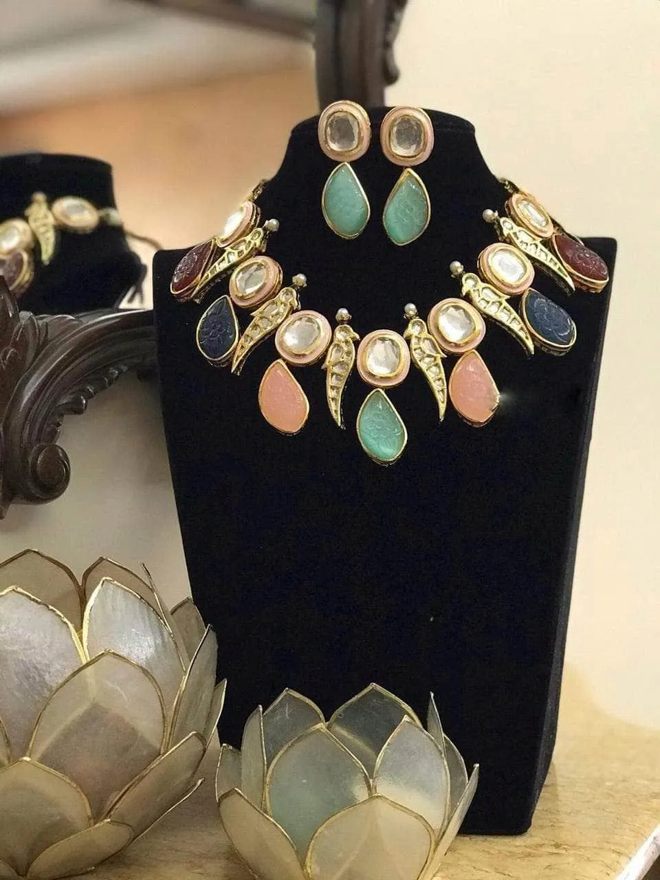 Parrot Motif Kundan Necklace