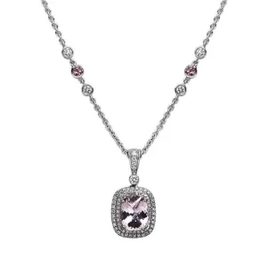 Pastel Amethyst, Pink Sapphire and Diamond Pendant