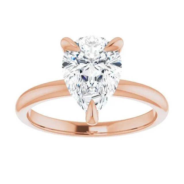 Pear Moissanite Solitaire Engagement Ring