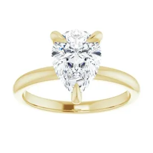 Pear Moissanite Solitaire Engagement Ring