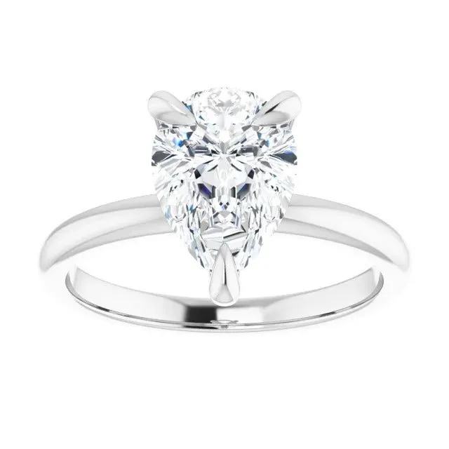 Pear Moissanite Solitaire Engagement Ring