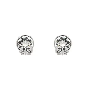 Platinum Crystal Stud Clip Earrings