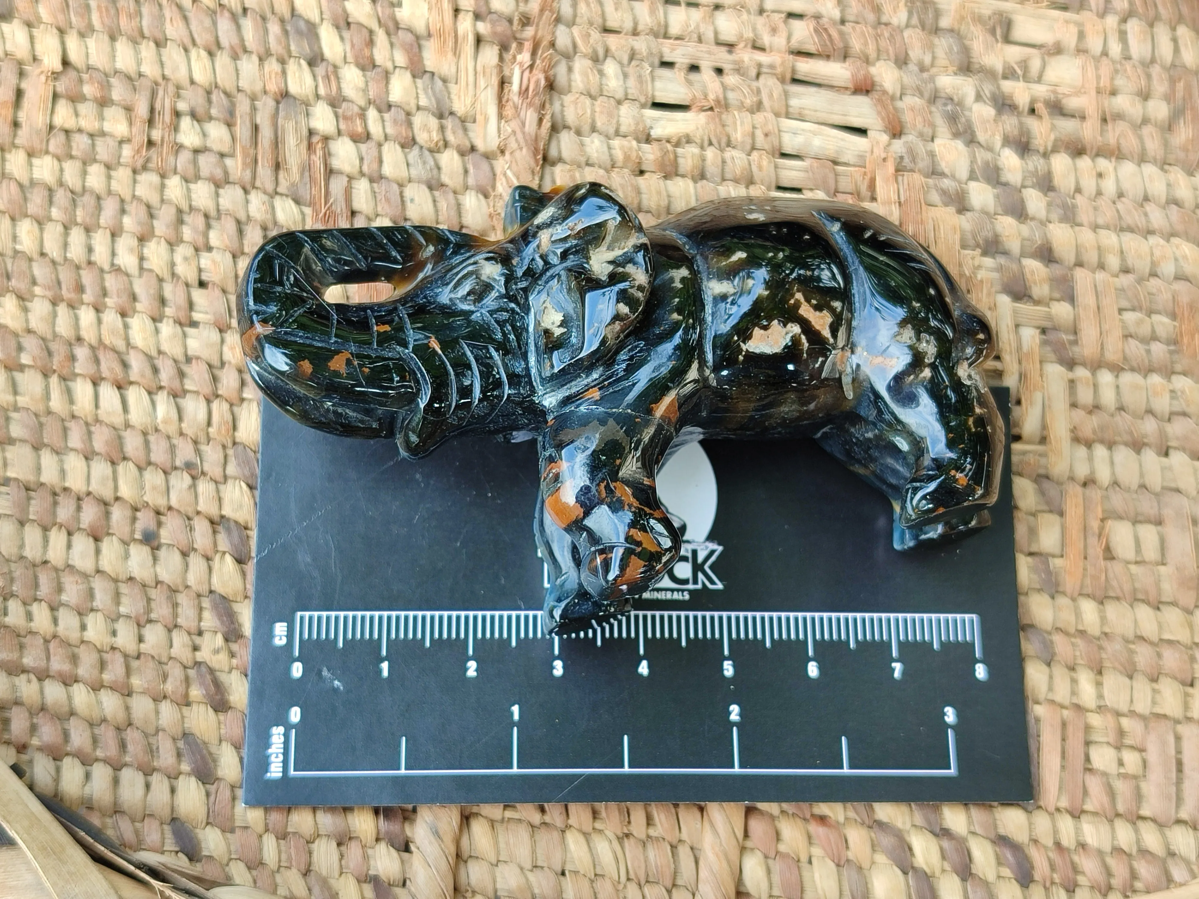 Polished Black Onyx Elephant Carvings - sold per item - From Brazil