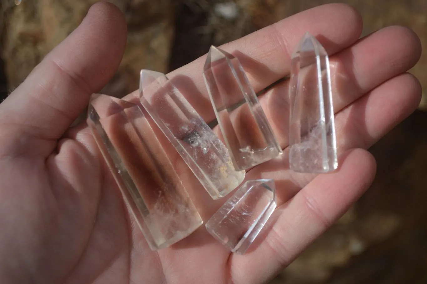 Polished Clear & Smokey Quartz Jewellery Points x 31 From Madagascar