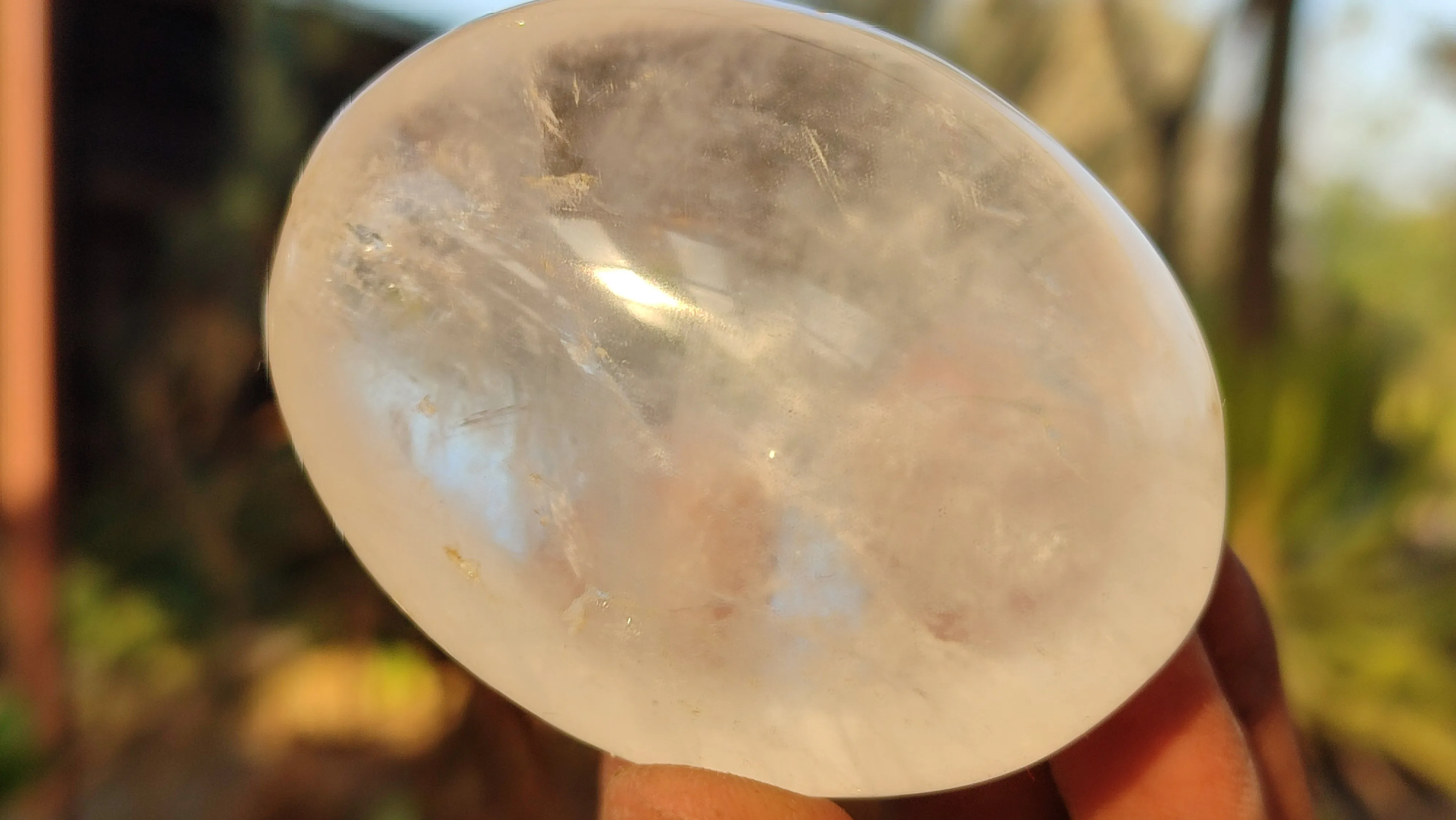 Polished Extra Large Clear Rock Crystal Free Forms With Rainbow Veils x 6 From Madagascar