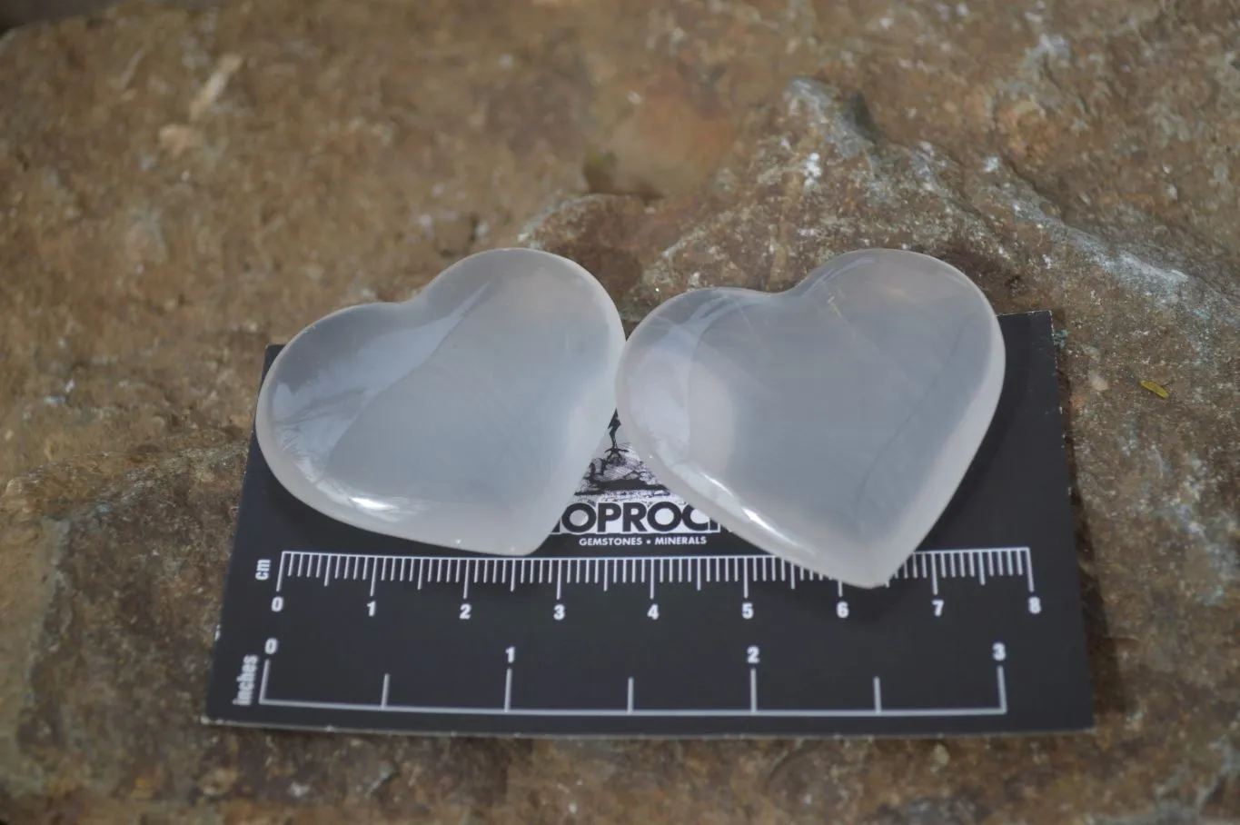 Polished Mini Girasol Pearl Quartz Hearts x 20 From Ambatondrazaka, Madagascar