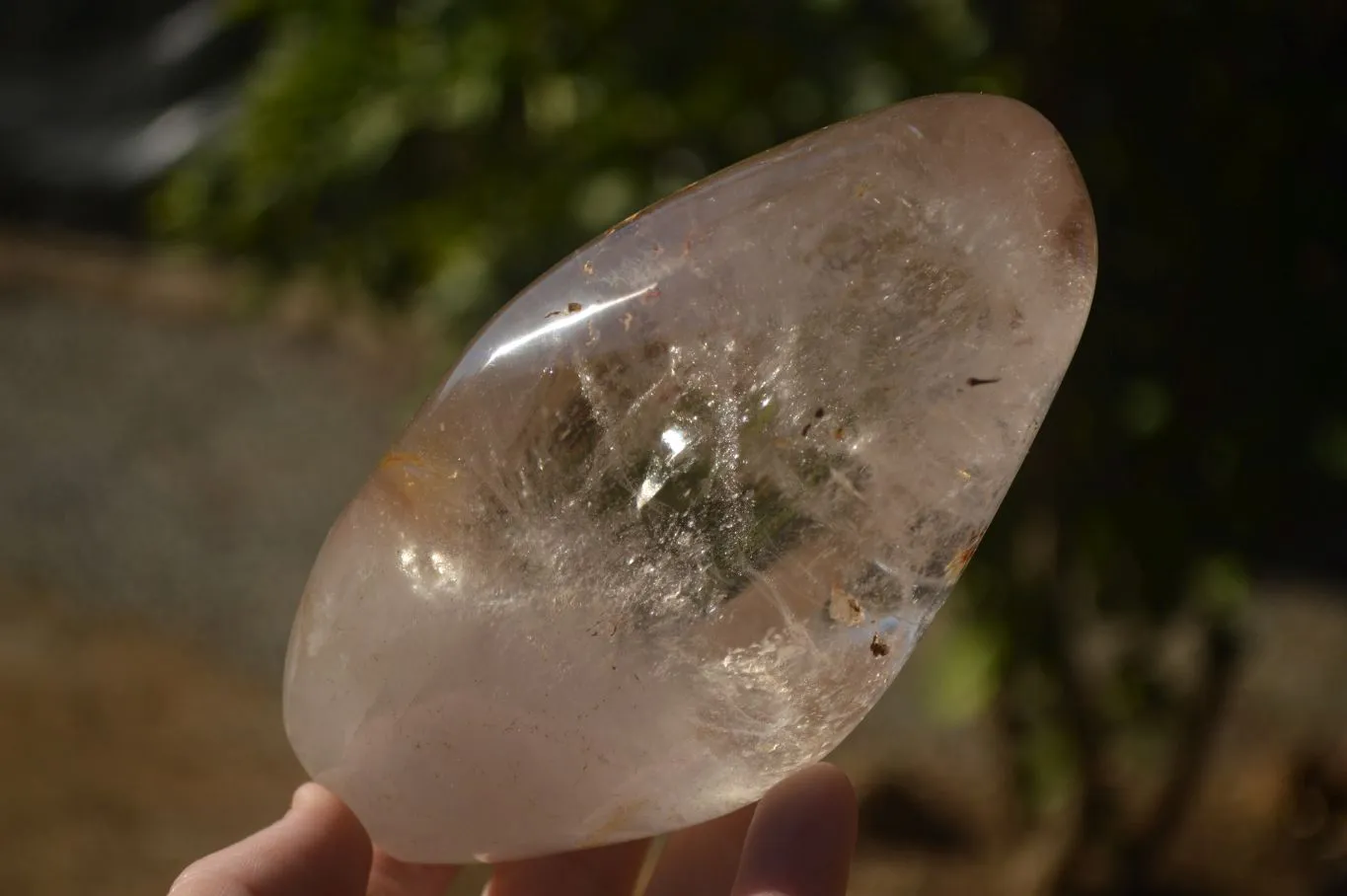 Polished Smokey Clear Rock Crystal Standing Free Forms x 2 From Madagascar