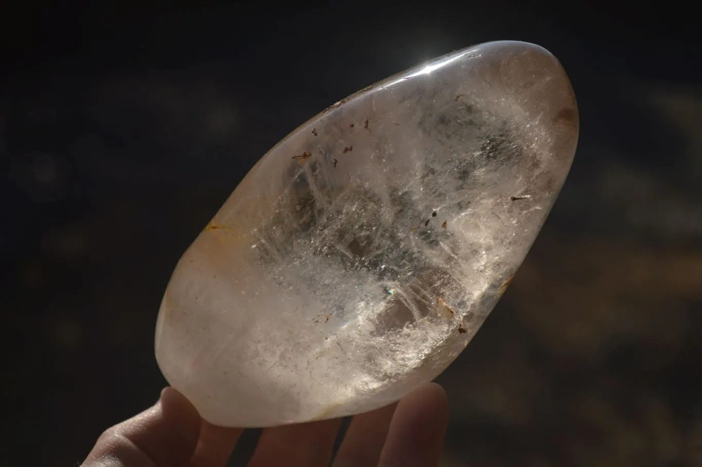 Polished Smokey Clear Rock Crystal Standing Free Forms x 2 From Madagascar