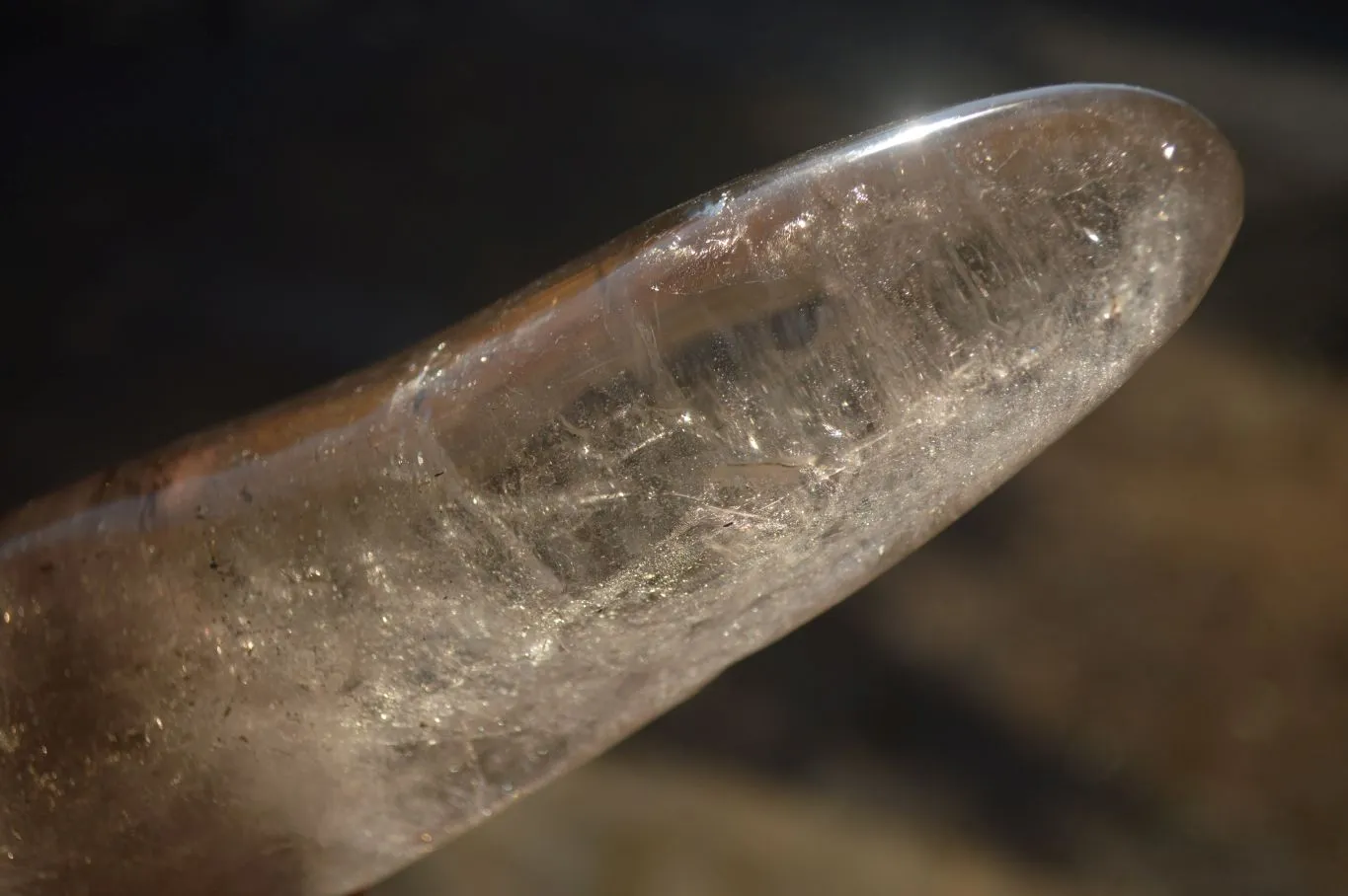 Polished Smokey Clear Rock Crystal Standing Free Forms x 2 From Madagascar