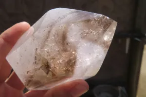 Polished Smokey Window Quartz Crystals x 3 From Madagascar