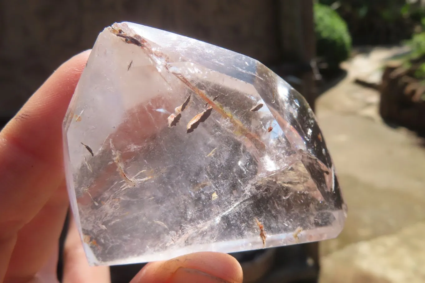 Polished Smokey Window Quartz Crystals x 3 From Madagascar