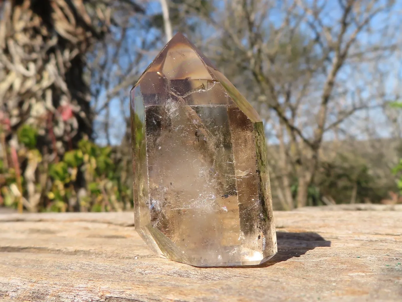 Polished Wispy Phantom Smokey Quartz Points x 12 From Madagascar