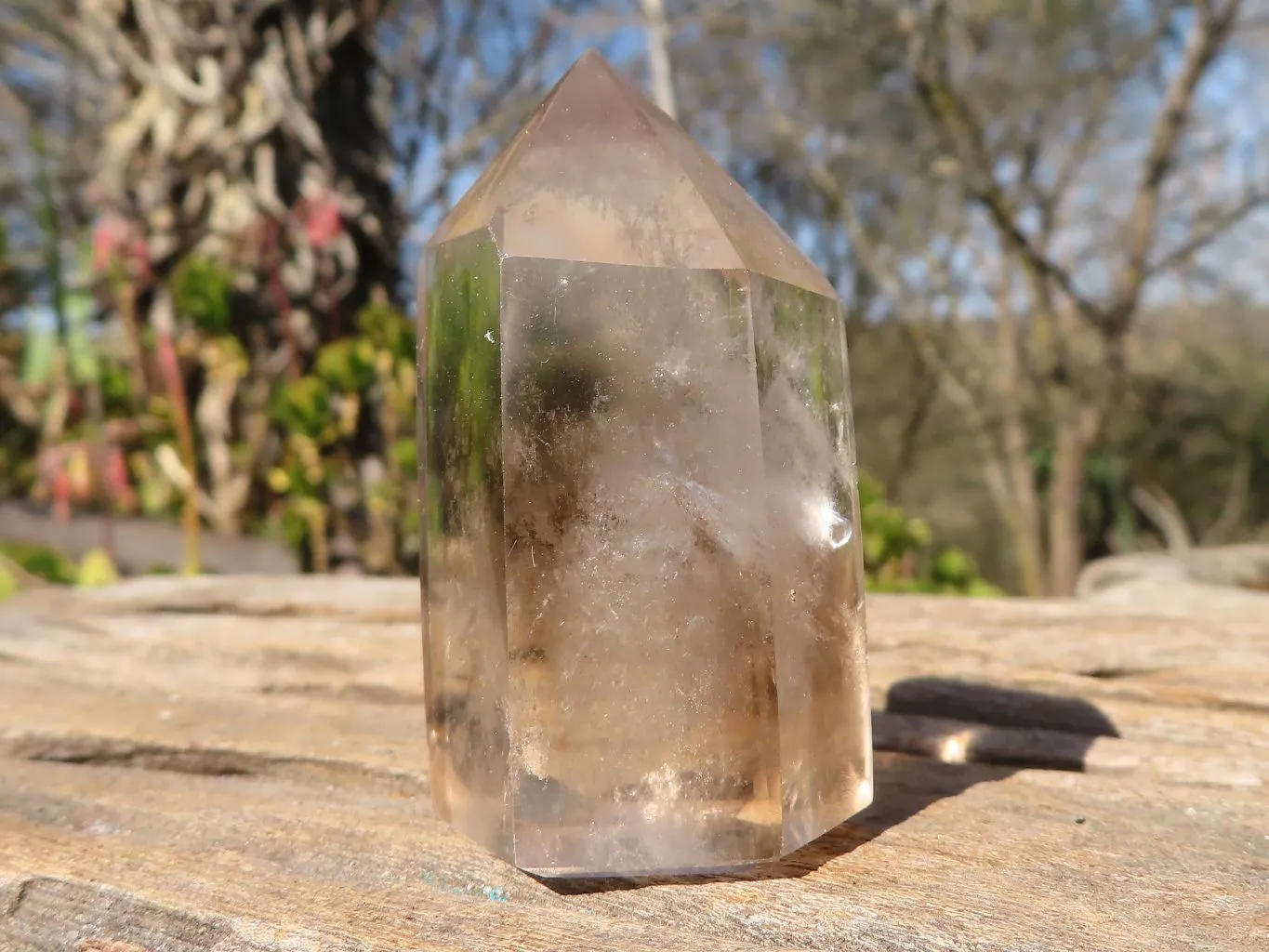 Polished Wispy Phantom Smokey Quartz Points x 12 From Madagascar