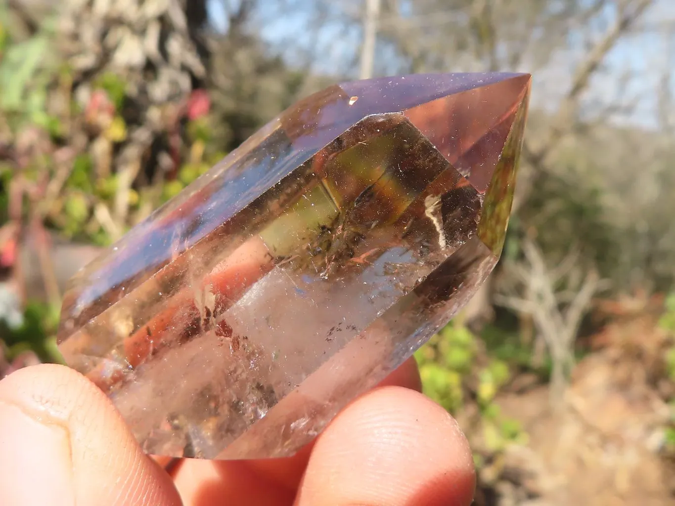 Polished Wispy Phantom Smokey Quartz Points x 12 From Madagascar