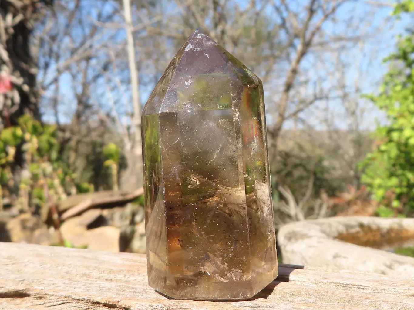 Polished Wispy Phantom Smokey Quartz Points x 12 From Madagascar