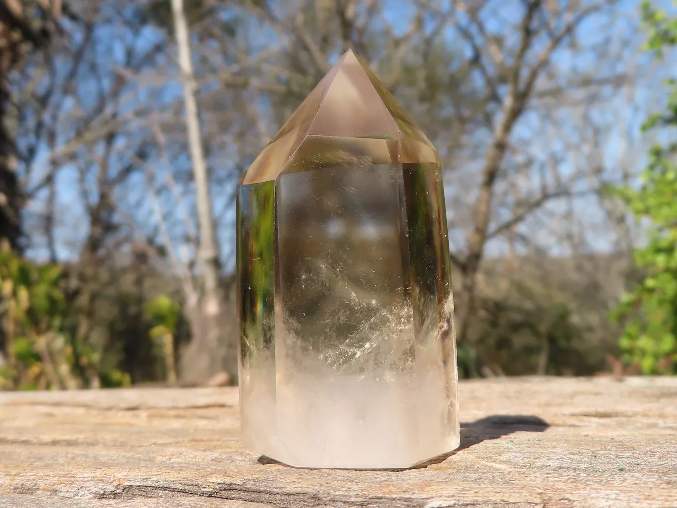 Polished Wispy Phantom Smokey Quartz Points x 12 From Madagascar