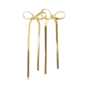 Pre Order:  Long Bow Minimalist Earrings