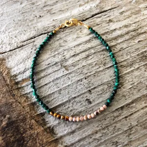 "Julian" Malachite Gemstone Beaded Bracelet