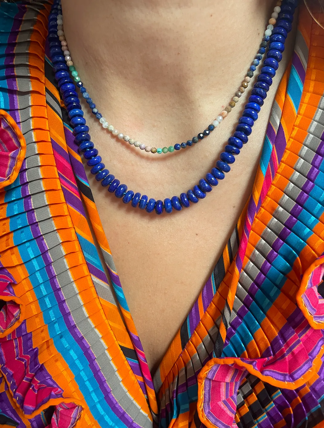 Rainbow Bright Necklace - Blueberries and Cream