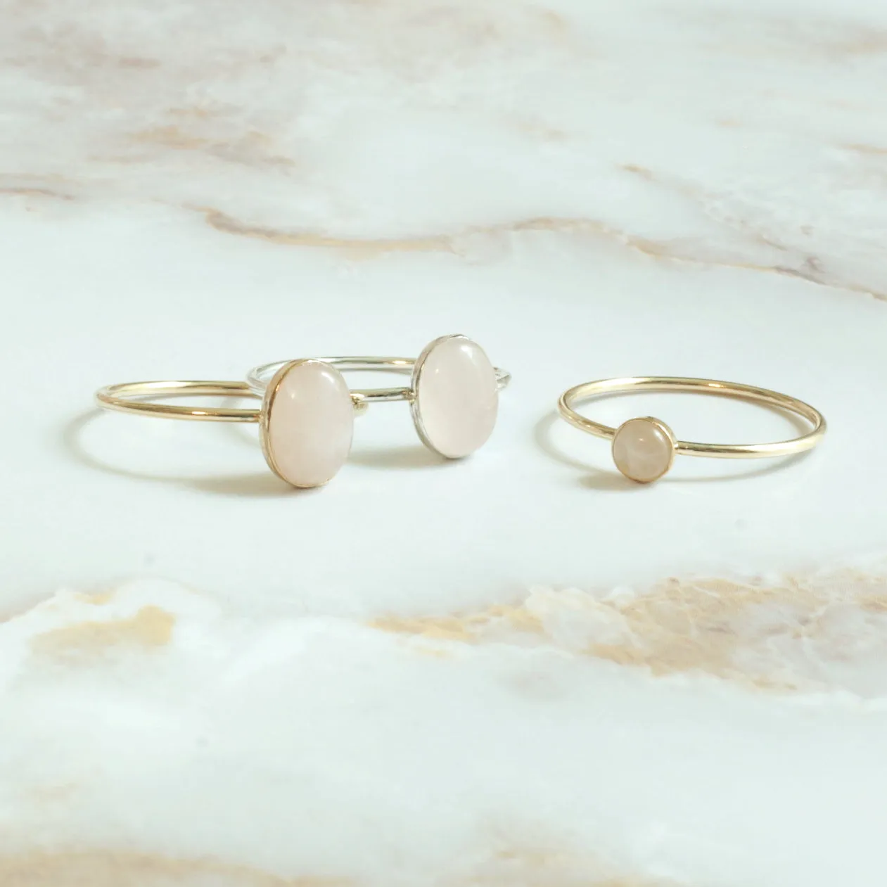 Rose Quartz Minimalist 4mm Ring