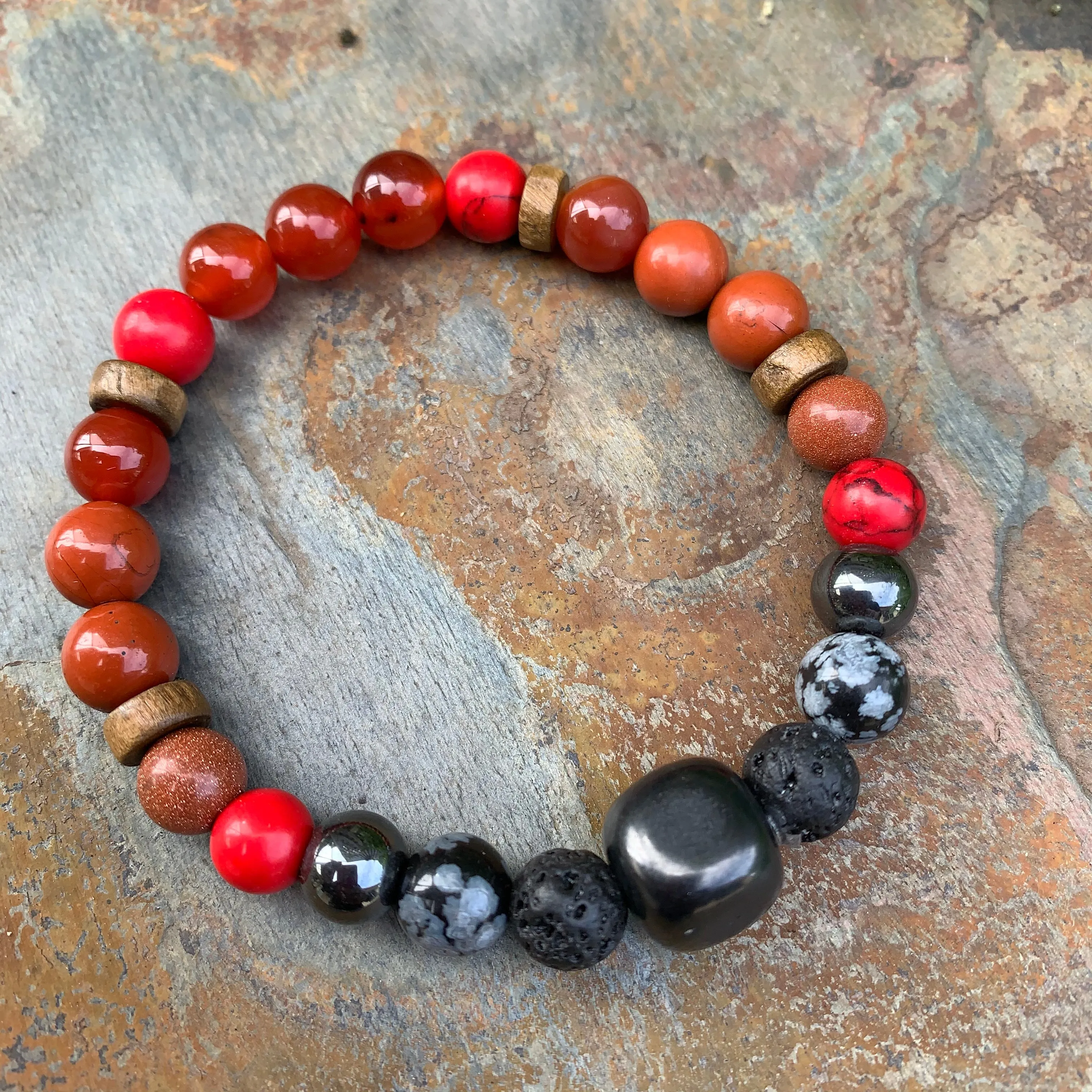 Shungite Amplified ROOT Chakra Bracelet ~ Medium [#26]